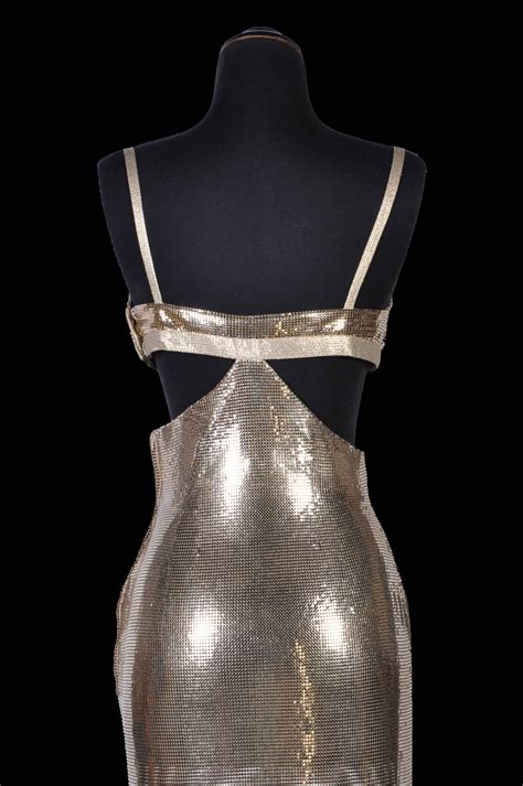 versace metal gold dress|gianni versace women's dresses.